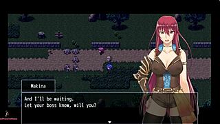 fallen makina part 1 features a mature redhead in an anime game.