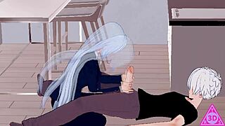 feeling excited with miwa in hentai sex and cumshot.