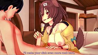 Hololive Inugami Korone squirts on monster cock.