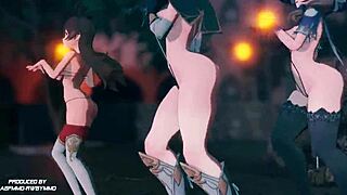 【mmd genshin impact】 red flavor - red velvet amber lisa jean bikini ver