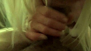 Sexy blonde Barbie Blaze says, 'I get that cum on my big tits.'