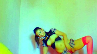 Wow! Teen in Stockings and Pigtails Teases Solo!