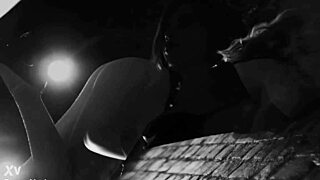 Sugarnadya's chic dance in black and white lingerie