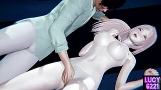 my pink girlfriend in this 3d animation