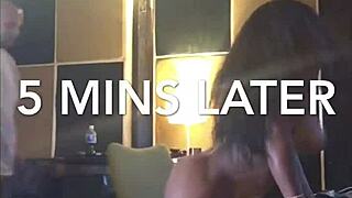 Tattooed ebony queen from london fucks benji bands intensely in the booth