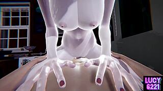 my pink girlfriend in this 3d animation