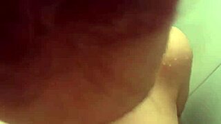 Milf takes steamy shower with big tits exposed