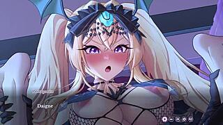 Hentai game featuring a haughty princess with large breasts in a collection of erotic scenes