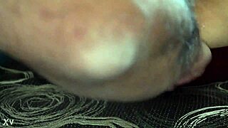 She prepares her nice ass for anal sex in a hotel.