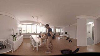 Chubby girl says, Fuck me on this table in VR? as she gets pounded