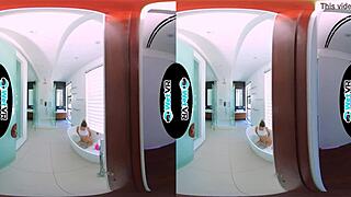 Wetvr Bath Creeper Fills Up Step Sister In Vr Pov