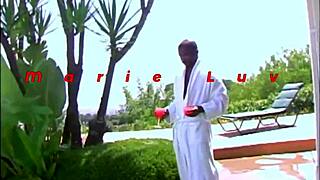 marie luv shows off oiled athletic body