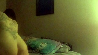 I'm giving my husband a good ride on my big tattooed ass