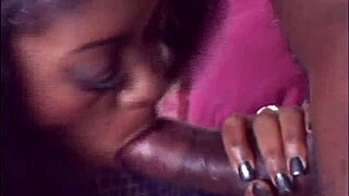 black goddess licks ass, blows cock, rides cowgirl, gets facial.