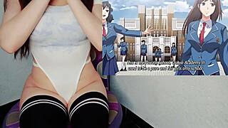 Only man in all-girls school fucks huge tits anime girls in cosplay.