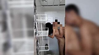 From bathroom to bedroom, Latina brunette bent over for hardcore doggystyle