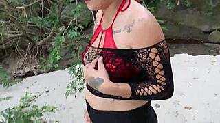 I go with my stepsister to the river to cool off and she gives me a blowjob