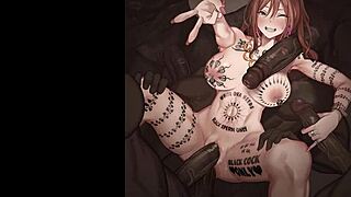 Ahegao girl takes monster cock in hentai style 😍