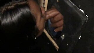 Teen sucks my dick in gloryhole and swallows