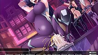 in taimanin asagi 3 part 17, the black character engages in intense action