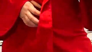 I love watching this brunette in red lingerie play with herself