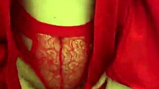 I love watching this brunette in red lingerie play with herself