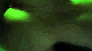 four friends partying at the nightclub after a long night out, dancing and having fun until dawn