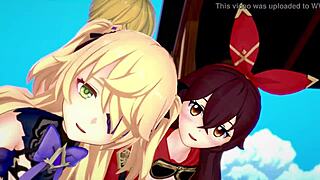 genshin impact two archer girls 3d hentai 4k 60fps uncensored