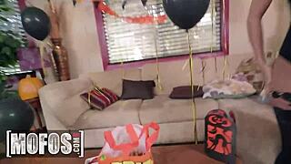 Selena stone puts candy on pussy for alex legend to eat on halloween