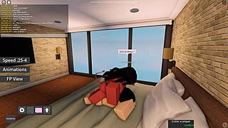 Meru the succubus in Roblox gives blowjob and rides cowgirl