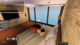 Meru the succubus in Roblox gives blowjob and rides cowgirl