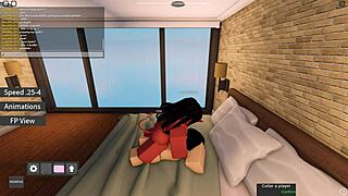 Meru the succubus in Roblox gives blowjob and rides cowgirl