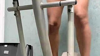 Brave Girl Licks Pussy In Gym Voyeur Scene