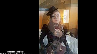 tankerella trailer with tanksfeet in interracial amateur scene.