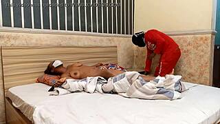 mature skinny woman gets fucked by friend after work, sucking shaved pussy