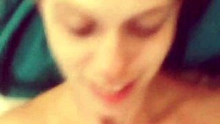 She makes him cum all over her face with toys and handjob!