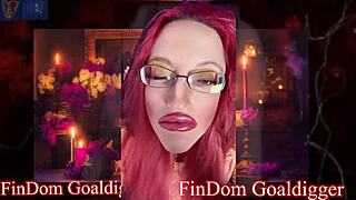 Goddess in glasses gives pain instructions