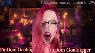 Goddess in glasses gives pain instructions