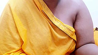 Srilankan tamil lady with natural tits in a relaxed setting
