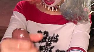 Harley Quinn Rides A Big Black Cock Interracial With Tight Pussy