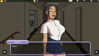 nerdy guy cums on her face