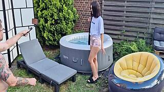 beautiful cute girl does anal masturbation backstage