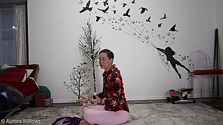 Flexible amateur yoga instructor shows off her moves