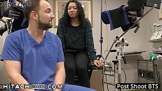 i'm freshman yasmine woods getting hitachi orgasms from doctor tampa in florida hospital for college physical, moaning with vibrator on pussy
