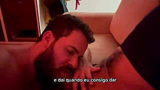 Does the bearded man suck 41 cocks in this gay blowjob series?