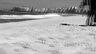 My wife casually shows off on Brazilian beaches in public outdoor settings