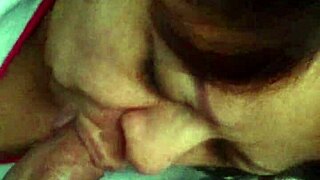 Mature latina gives oral to husband's friend