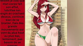 Erza gives spicy French jerk-off instructions. She's the fairy queen!