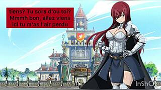 Erza gives spicy French jerk-off instructions. She's the fairy queen!