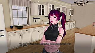 playing a hentai game with handjobs and anime characters